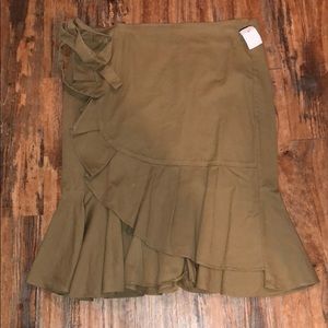 Khaki Ruffle skirt